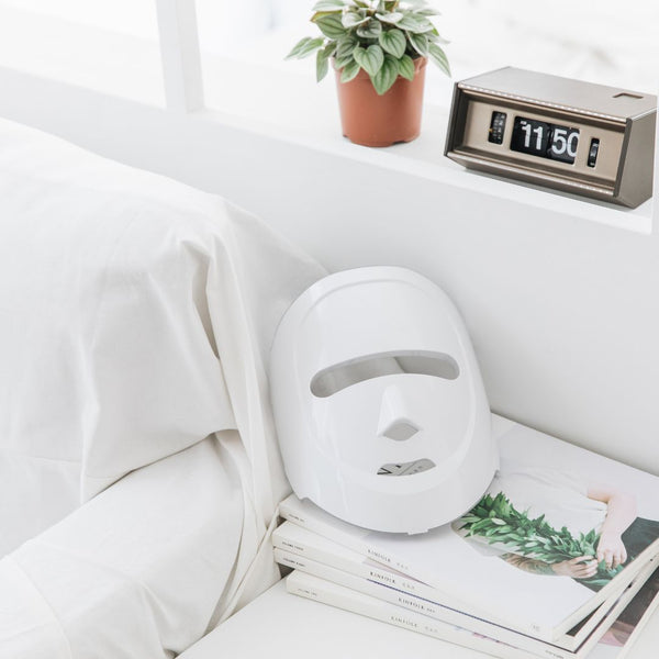 Beauty Bundle: Eco Face LED Mask (Pearl White) + WIBE B1 Eye Care Solution (Rose Gold)